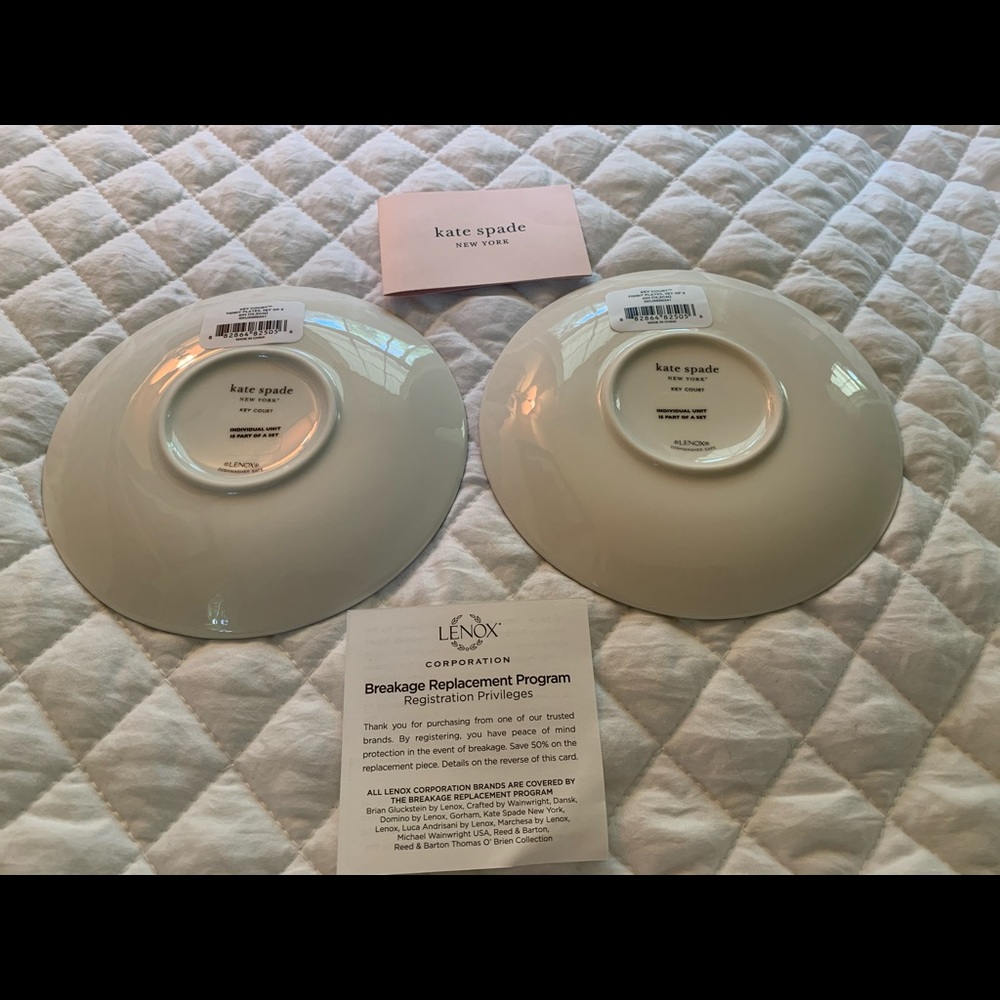 NIB Kate Spade Key Court Tidbit Plates Set (2) - Picture 5 of 7